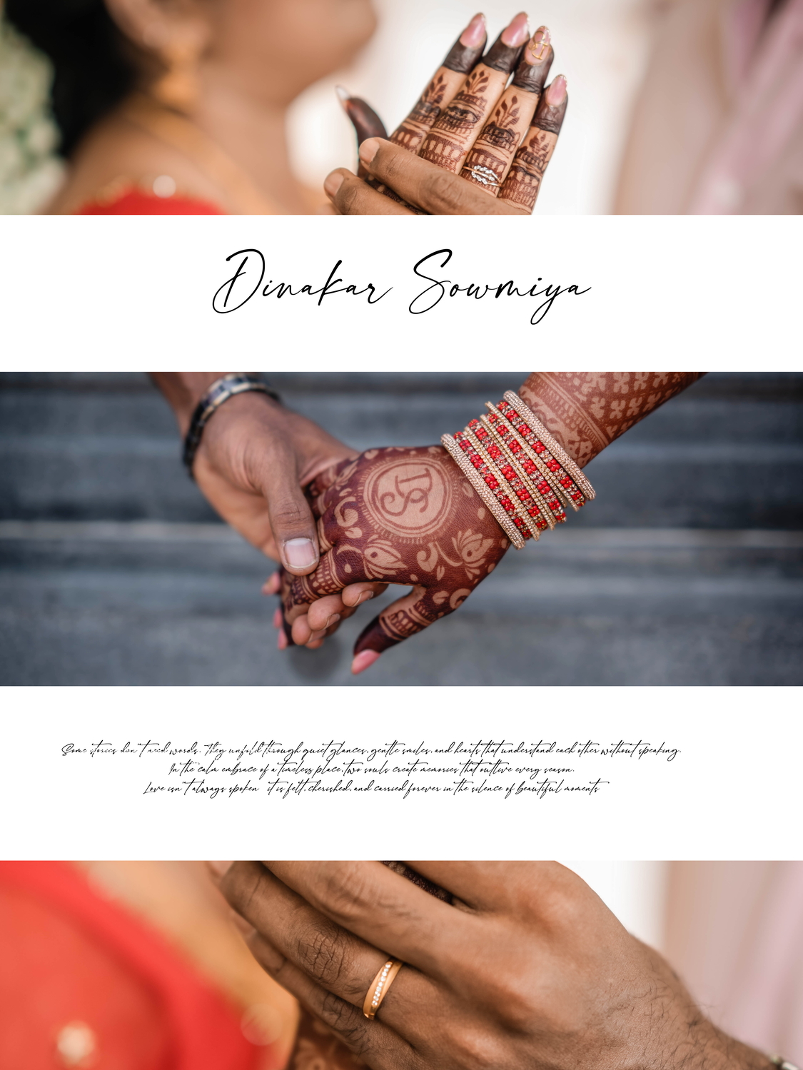 Dinakar and Sowmiya sharing a candid smile during engagement ceremony in Paramathivelur