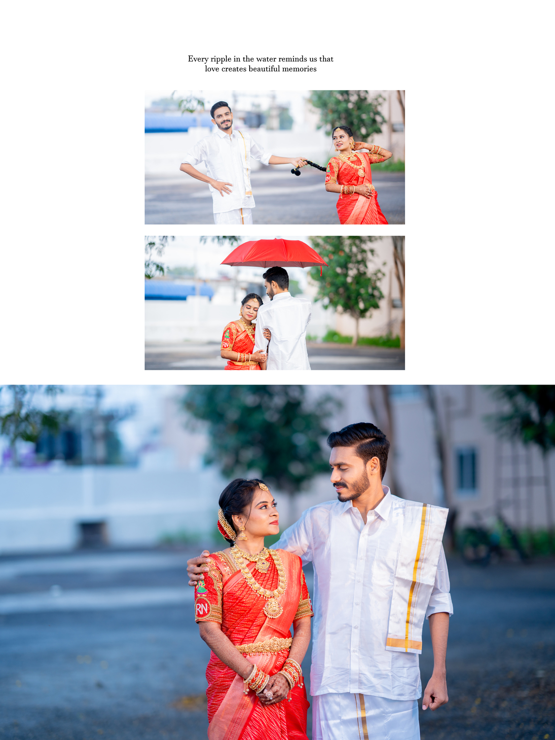 Happy couple Nisha and Rudhresh sharing joyful moment during wedding session