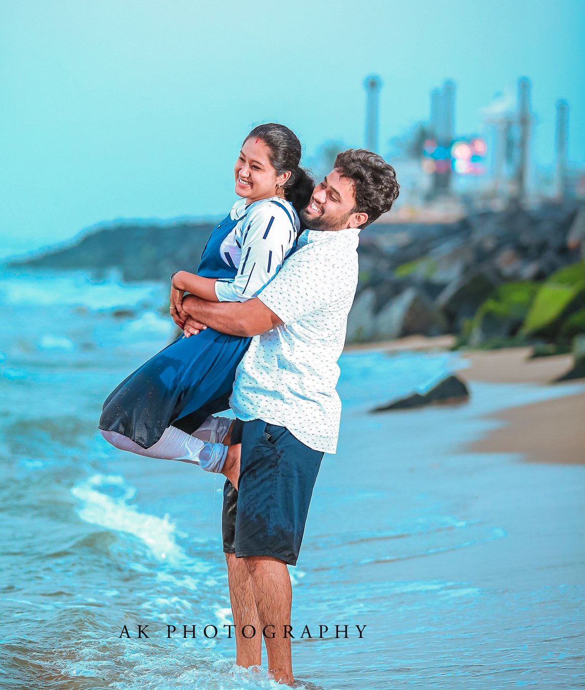 Blissful Beginnings: Dreamy Post Wedding Shoots in Pondicherry - candid smile (8) by AK Photography Coimbatore