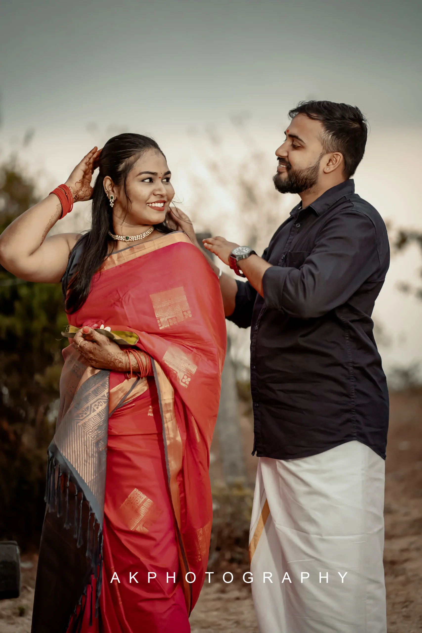 Pre-Wedding Shoot: Vishnu and Supriya's Eternal Love Captured in Vagamon - sacred ritual photo (4) by AK Photography Coimbatore