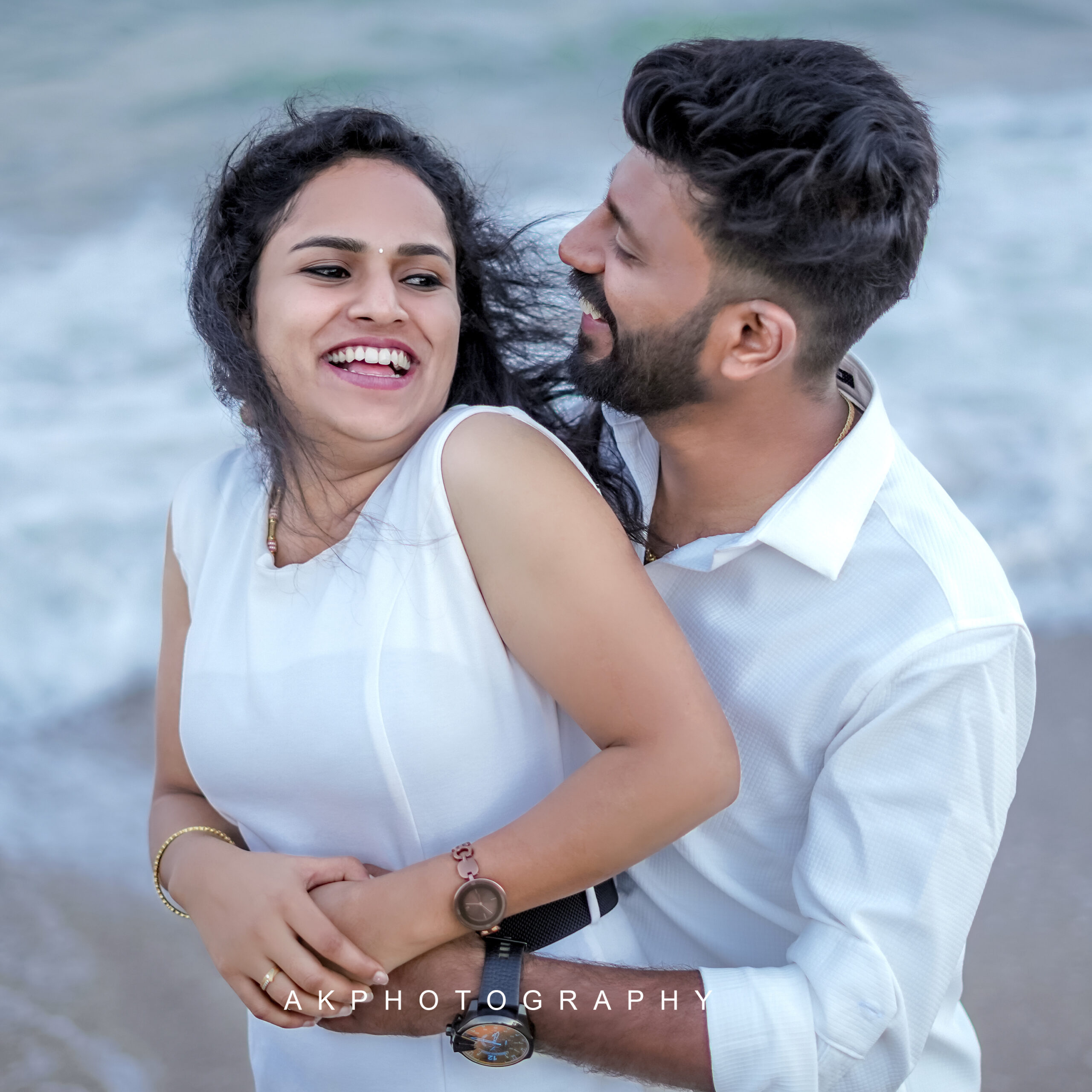 Post-Wedding Photoshoot : Gowtham & Deepa's Pondicherry Post-Wedding Photoshoot - scenic outdoor backdrop (29) by AK Photography Coimbatore