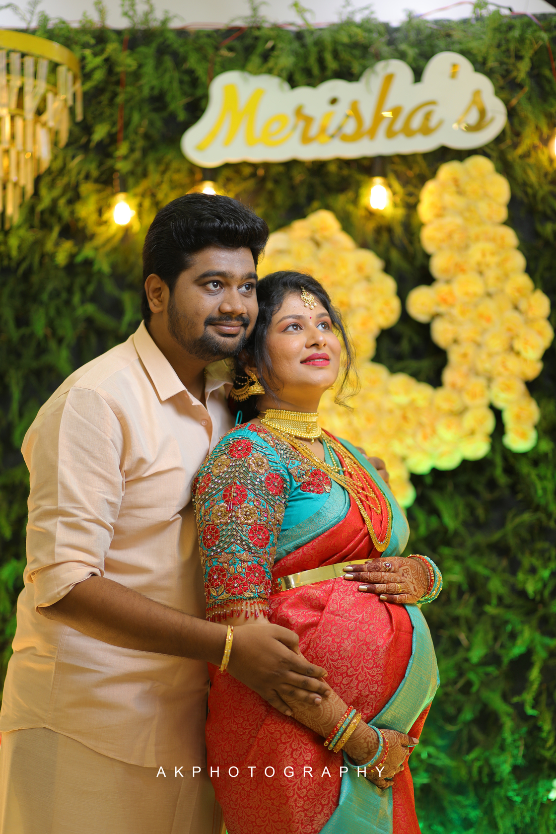 Baby Shower Photoshoot in Coimbatore Capturing Vijai and Merisha's Precious Moments
