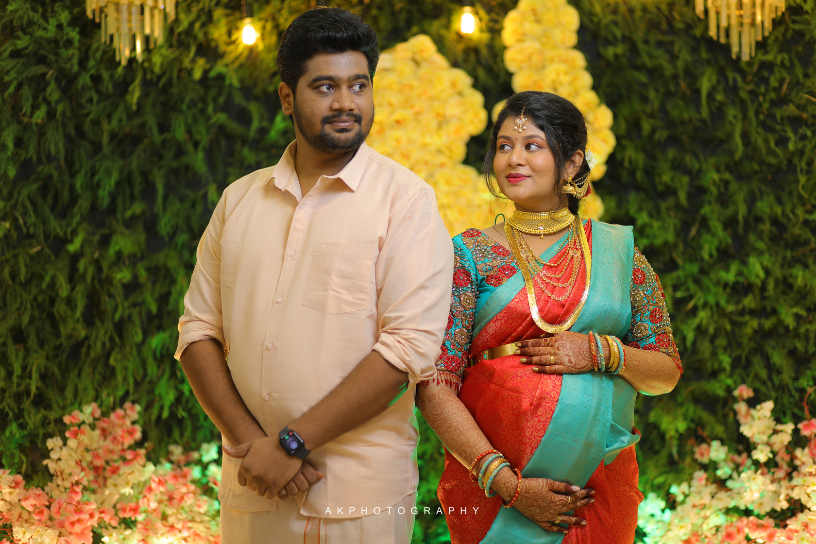 Baby Shower Photoshoot in Coimbatore Capturing Vijai and Merisha's Precious Moments