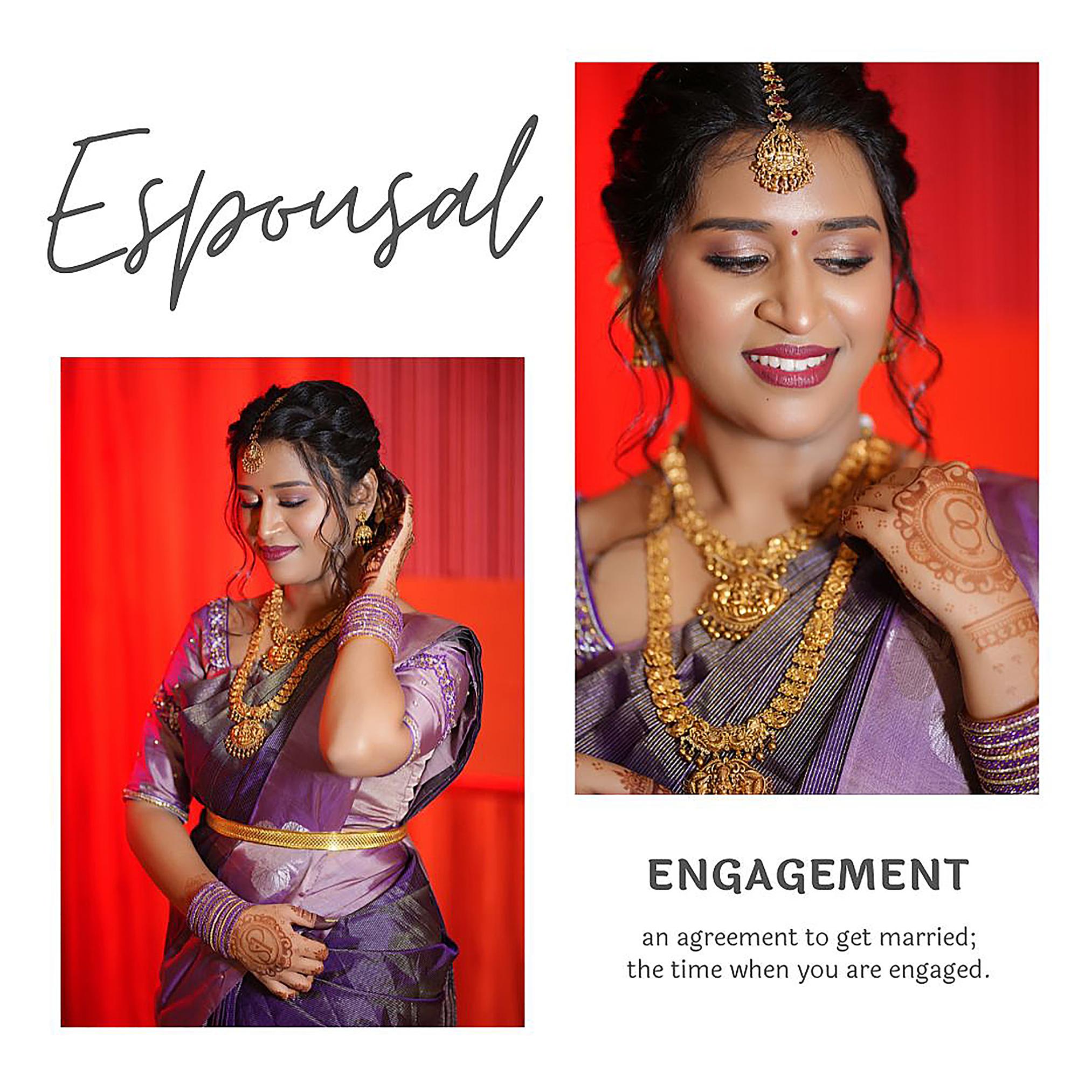 Pragathi & Shaikhiran's Enchanting Engagement Photoshoot in Coimbatore by AK Photography