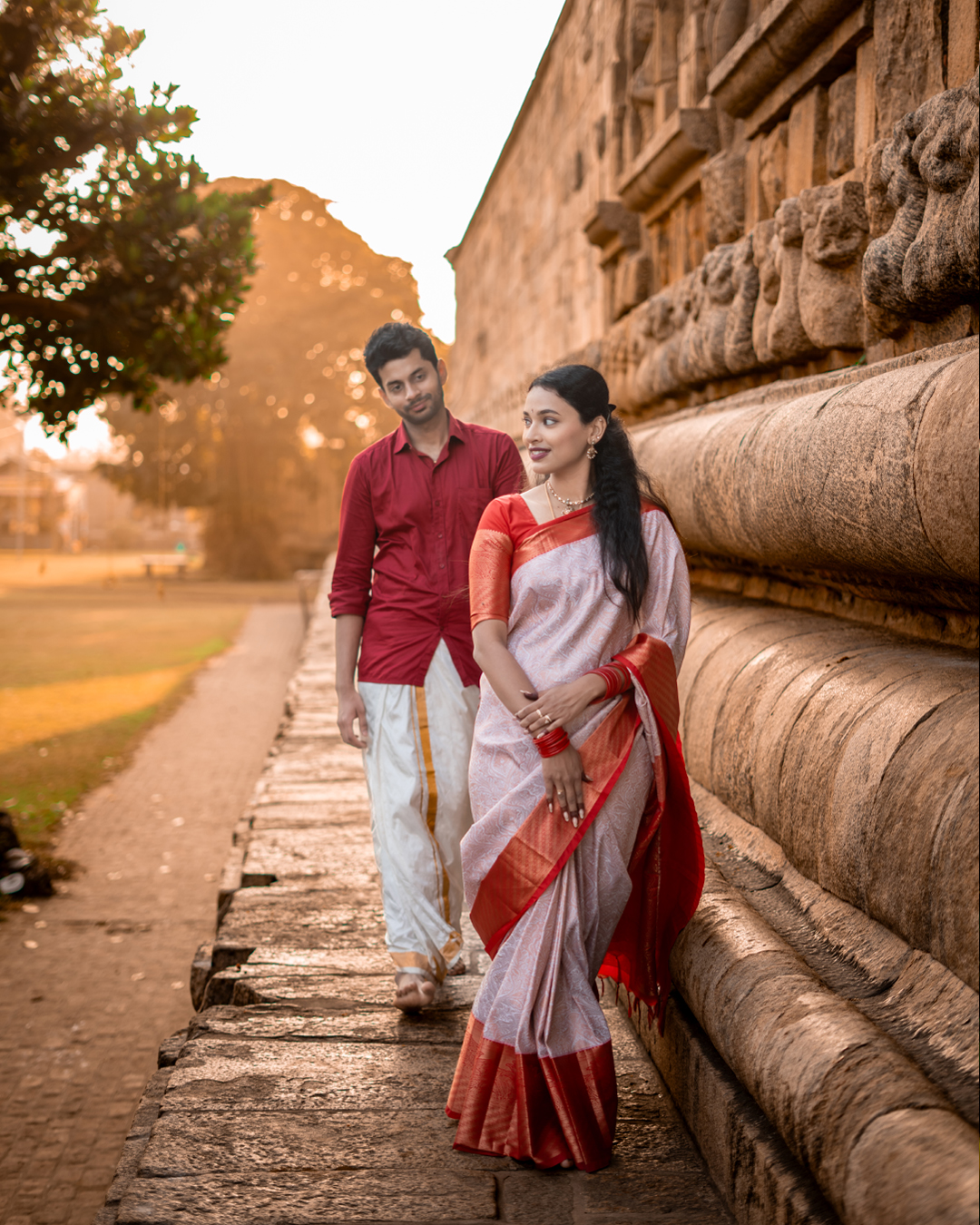 Pre Wedding Photoshoot at Gangaikonda Cholapuram: Sneha & Shreyas - sacred ritual photo (4) by AK Photography Coimbatore