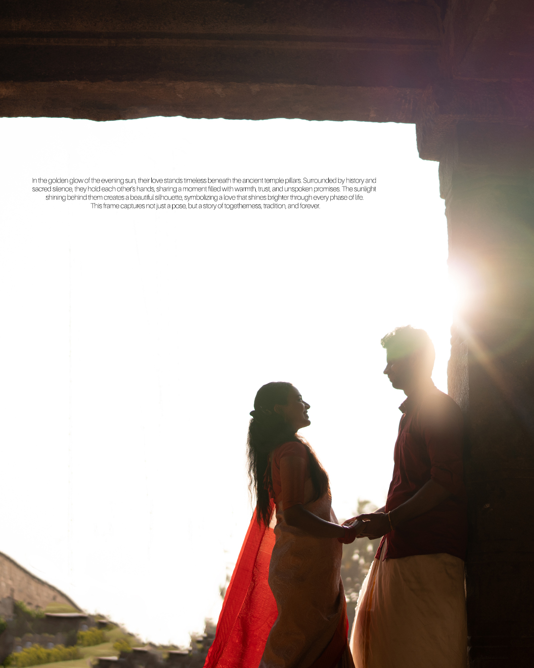 Pre Wedding Photoshoot at Gangaikonda Cholapuram: Sneha & Shreyas - artistic portraiture (7) by AK Photography Coimbatore