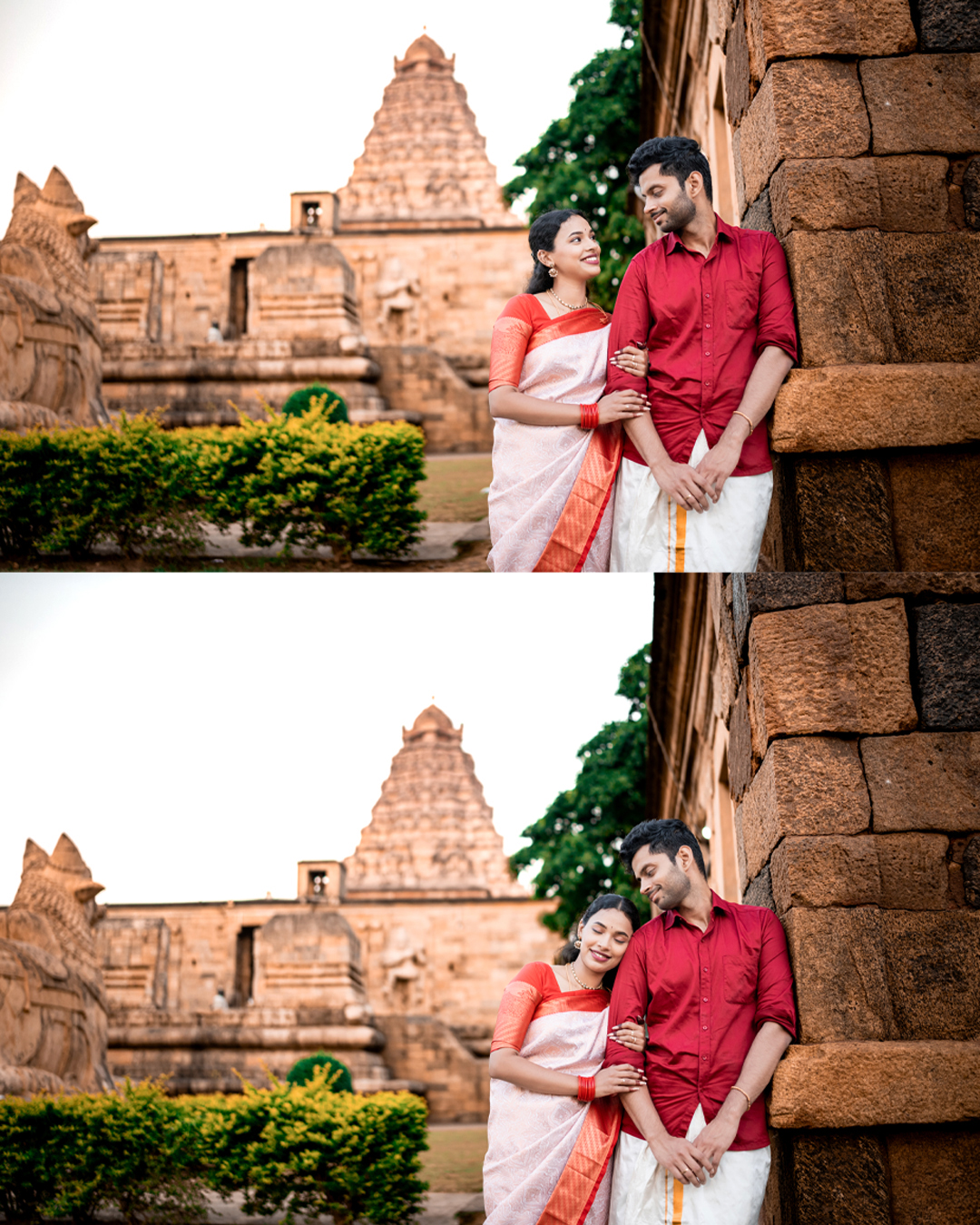 Pre Wedding Photoshoot at Gangaikonda Cholapuram: Sneha & Shreyas - scenic outdoor backdrop (9) by AK Photography Coimbatore