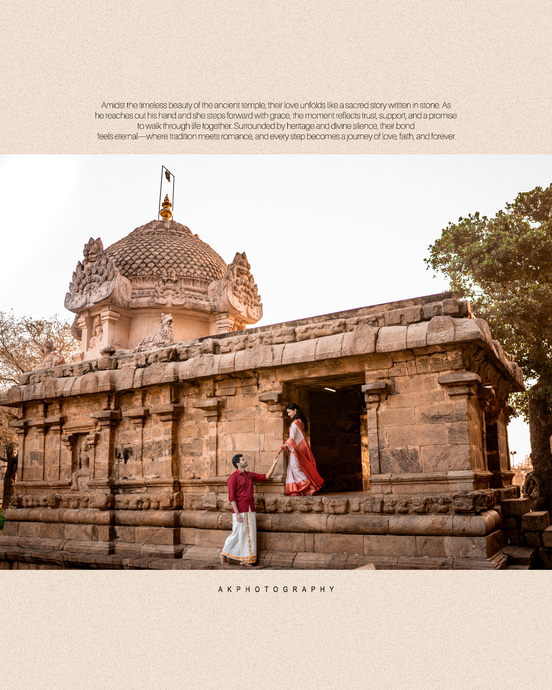 Pre Wedding Photoshoot in Gangaikonda Cholapuram Temple - Heritage Guide - sacred ritual photo (4) by AK Photography Coimbatore