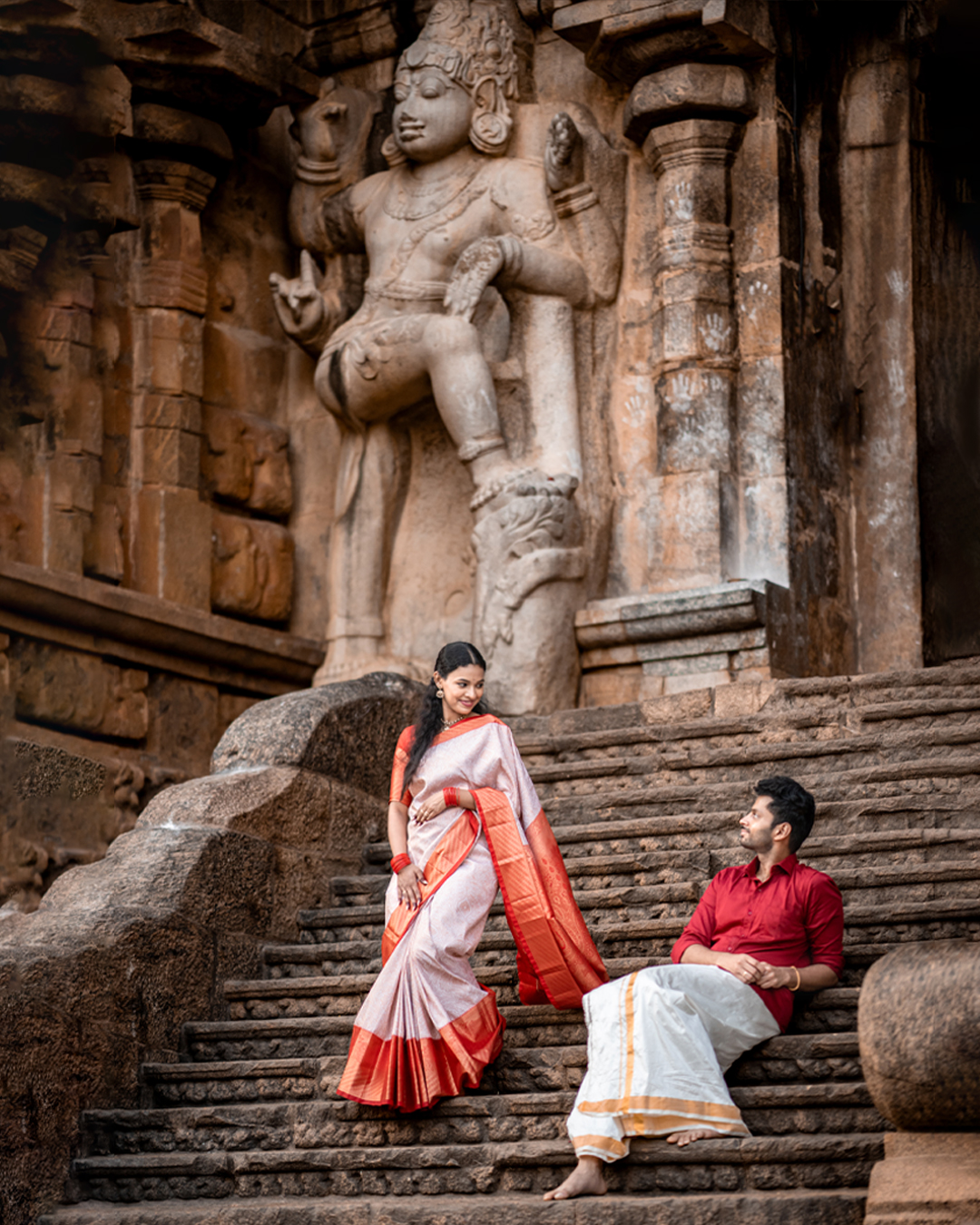 Pre Wedding Photoshoot at Gangaikonda Cholapuram: Sneha & Shreyas - sacred ritual photo (4) by AK Photography Coimbatore