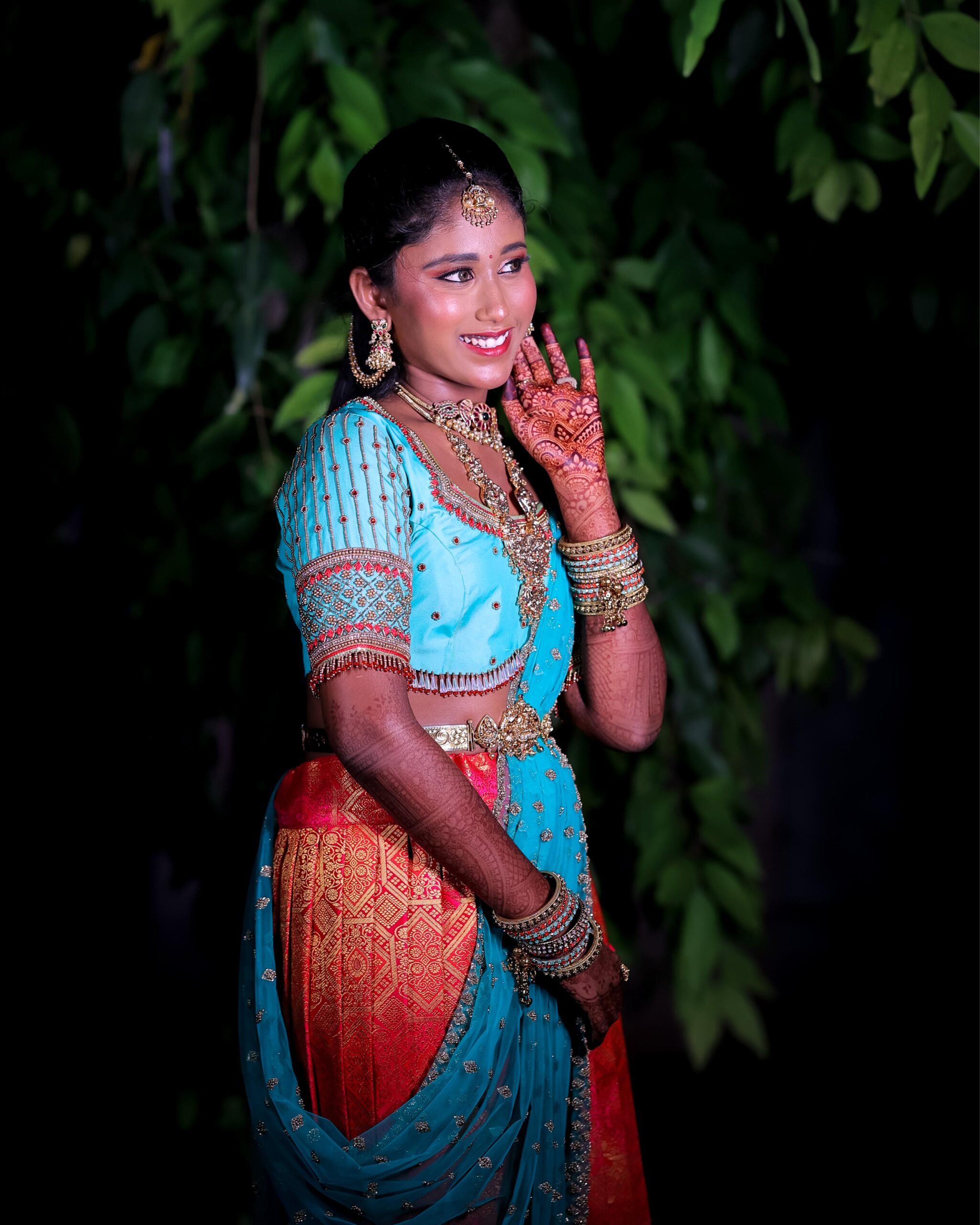 Puberty Ceremony Photoshoot  - Best Traditional Portraits - candid smile (8) by AK Photography Coimbatore
