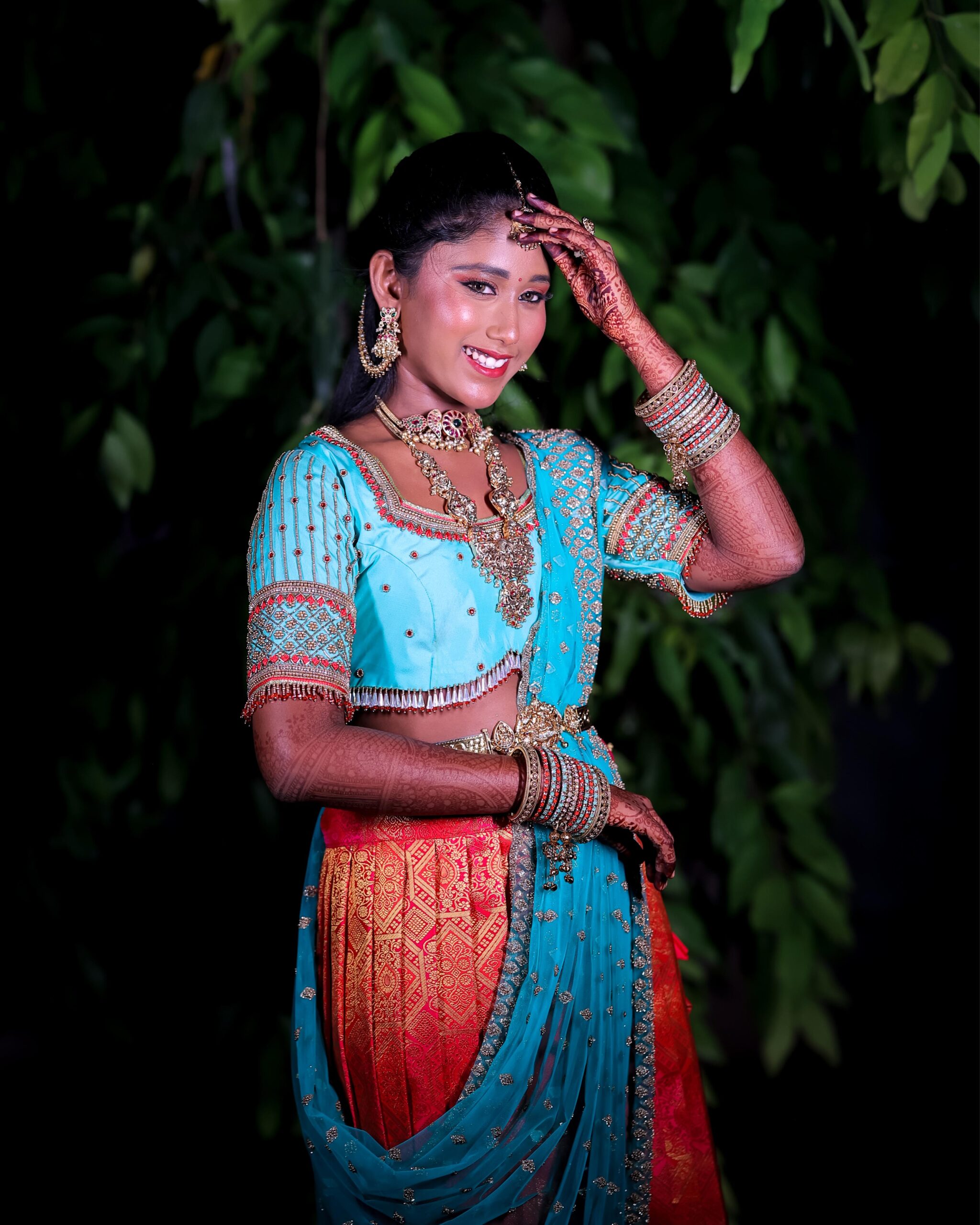 Puberty Ceremony Photoshoot  - Best Traditional Portraits - scenic outdoor backdrop (9) by AK Photography Coimbatore