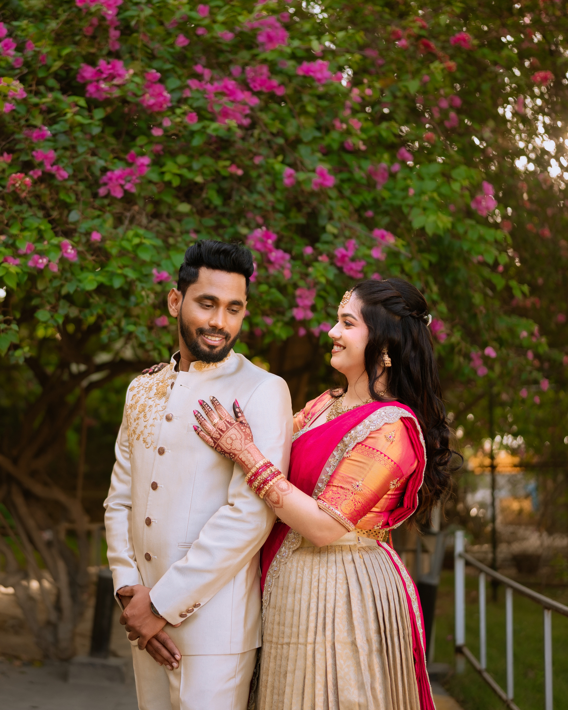 Deepak & Sneha's Romantic Engagement Shoot at Jenneys Residency - candid smile (8) by AK Photography Coimbatore