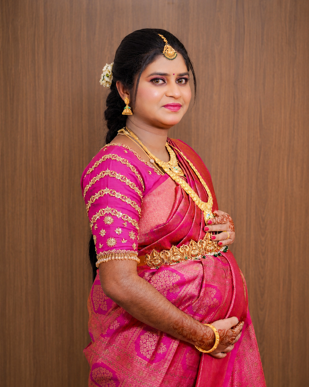 Baby Shower Photoshoot at Karur - Priya & Tamil’s Special Day - golden hour portrait (5) by AK Photography Coimbatore