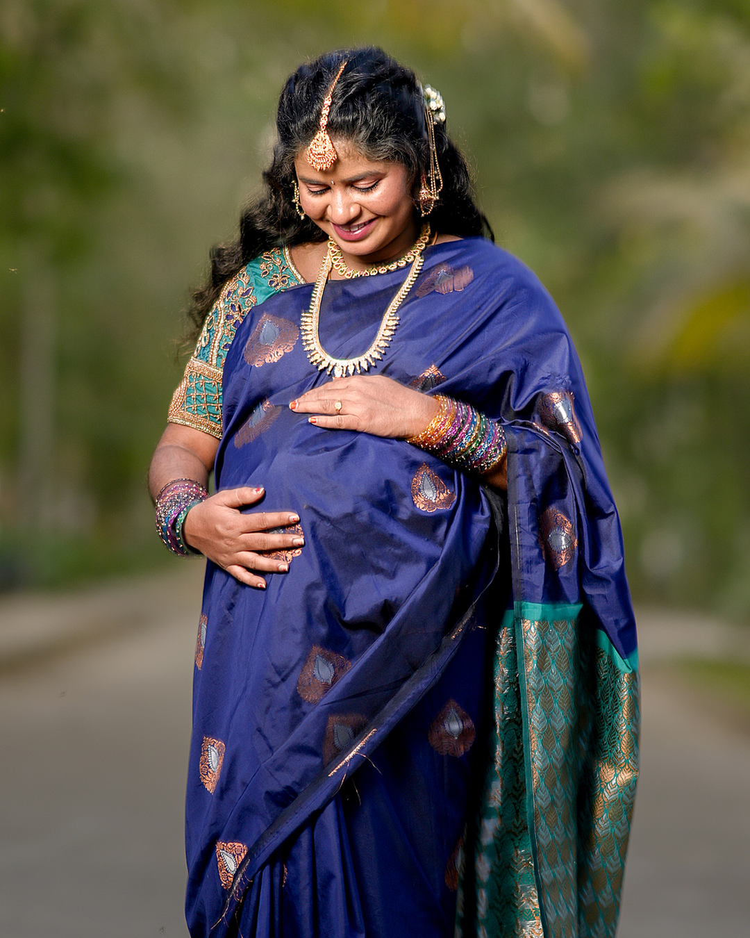 Maternity Photoshoot Karur: Priya & Tamil - candid smile (8) by AK Photography Coimbatore