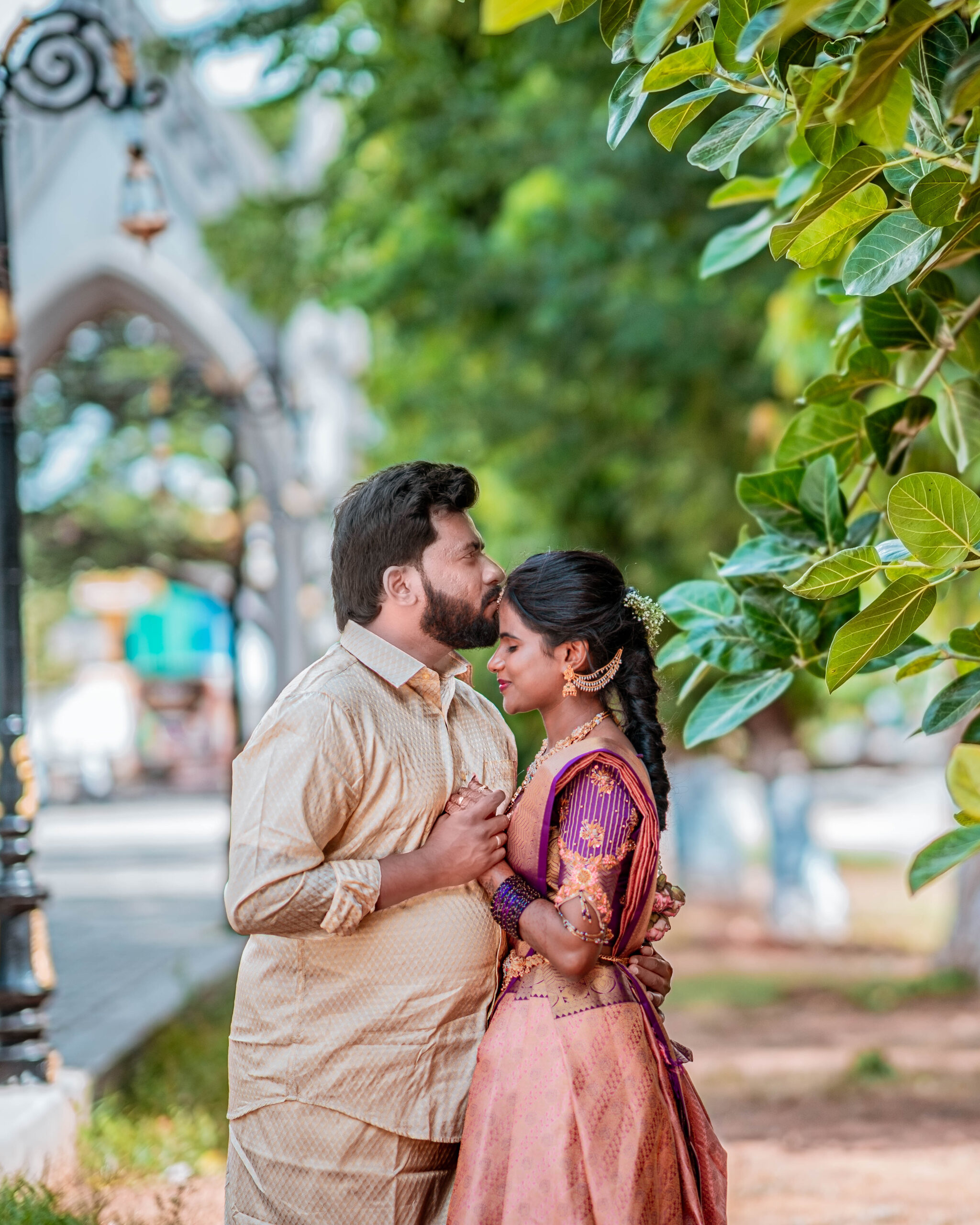 Engagement Photoshoot of David & Monica at St. Michael's Church, Coimbatore - scenic outdoor backdrop (9) by AK Photography Coimbatore