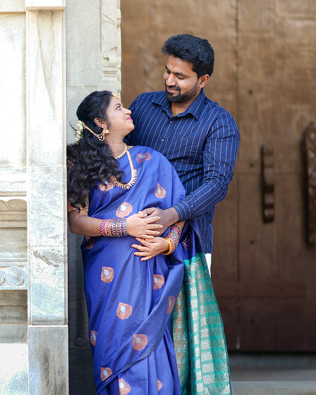 Maternity Photoshoot Karur: Priya & Tamil - golden hour portrait (15) by AK Photography Coimbatore