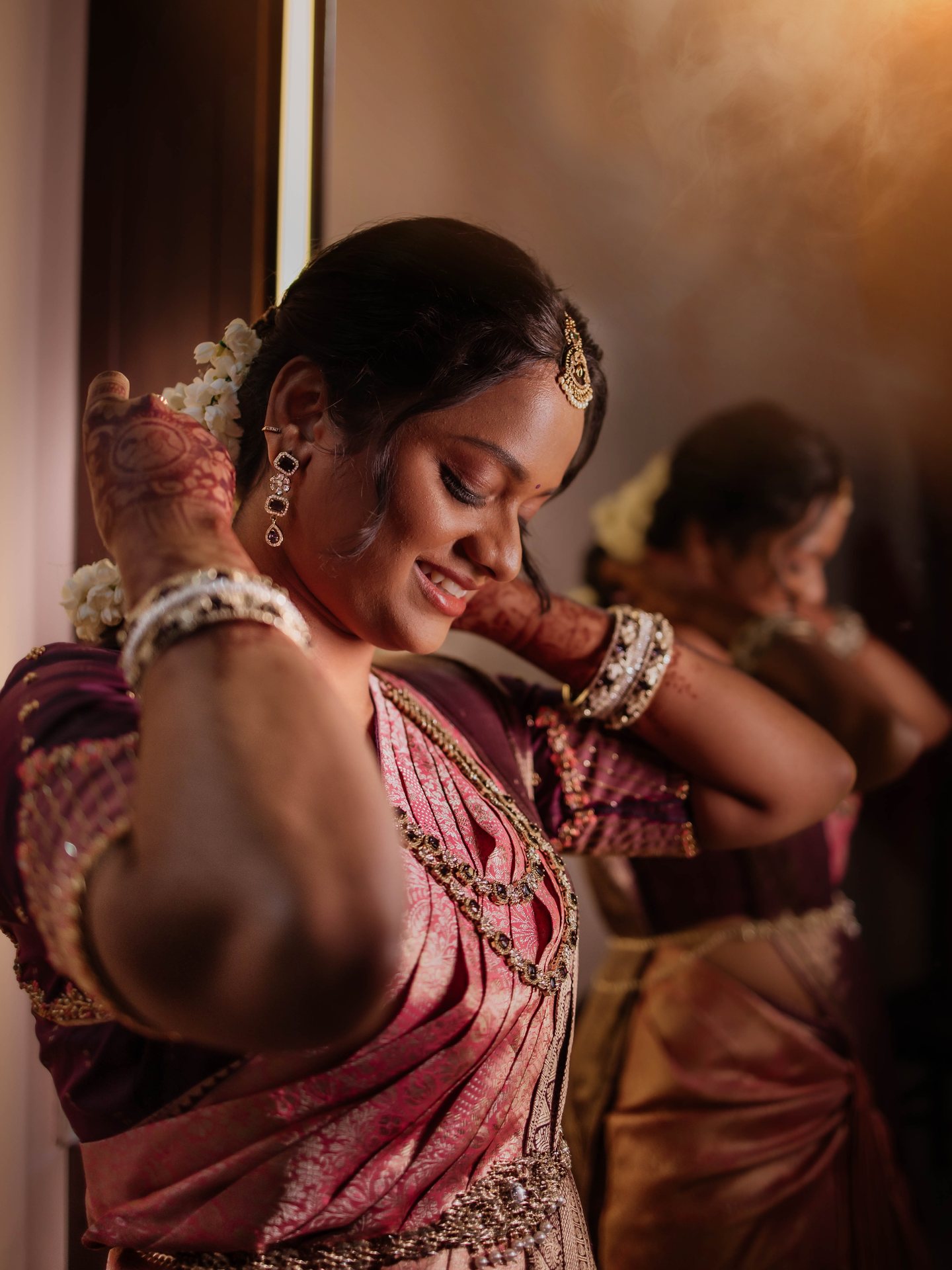Traditional saree and outfit details Salem engagement photoshoot