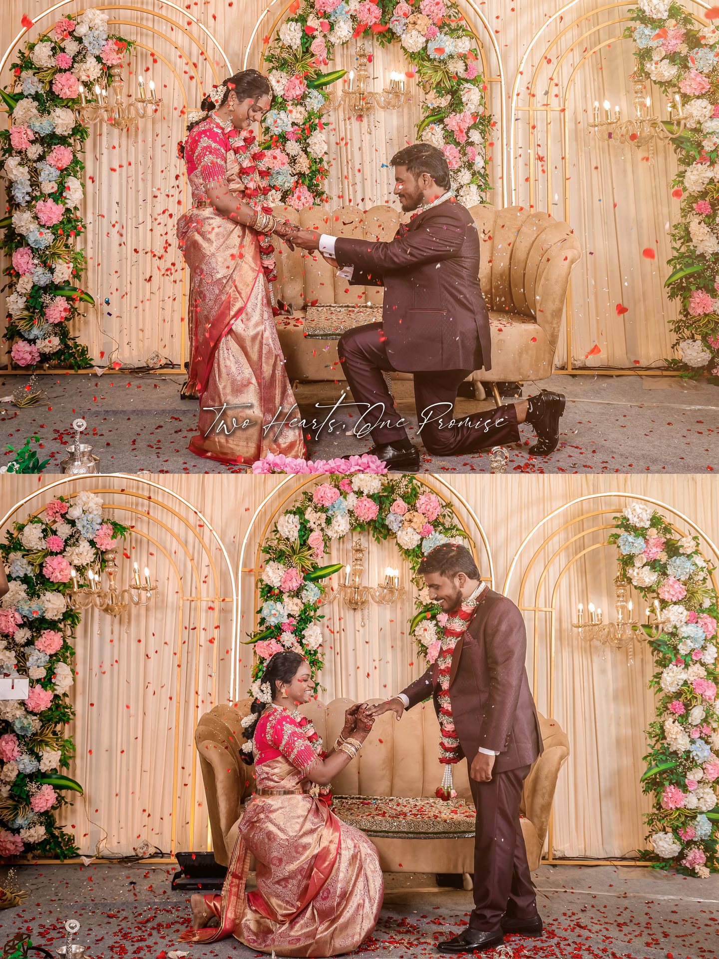 Family blessings during engagement photoshoot Salem