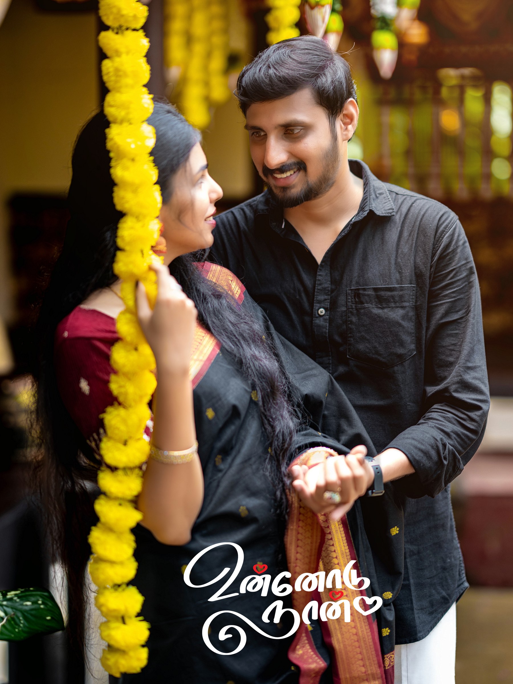 Scenic couple pre-wedding portrait in Kerala outdoor nature backdrop