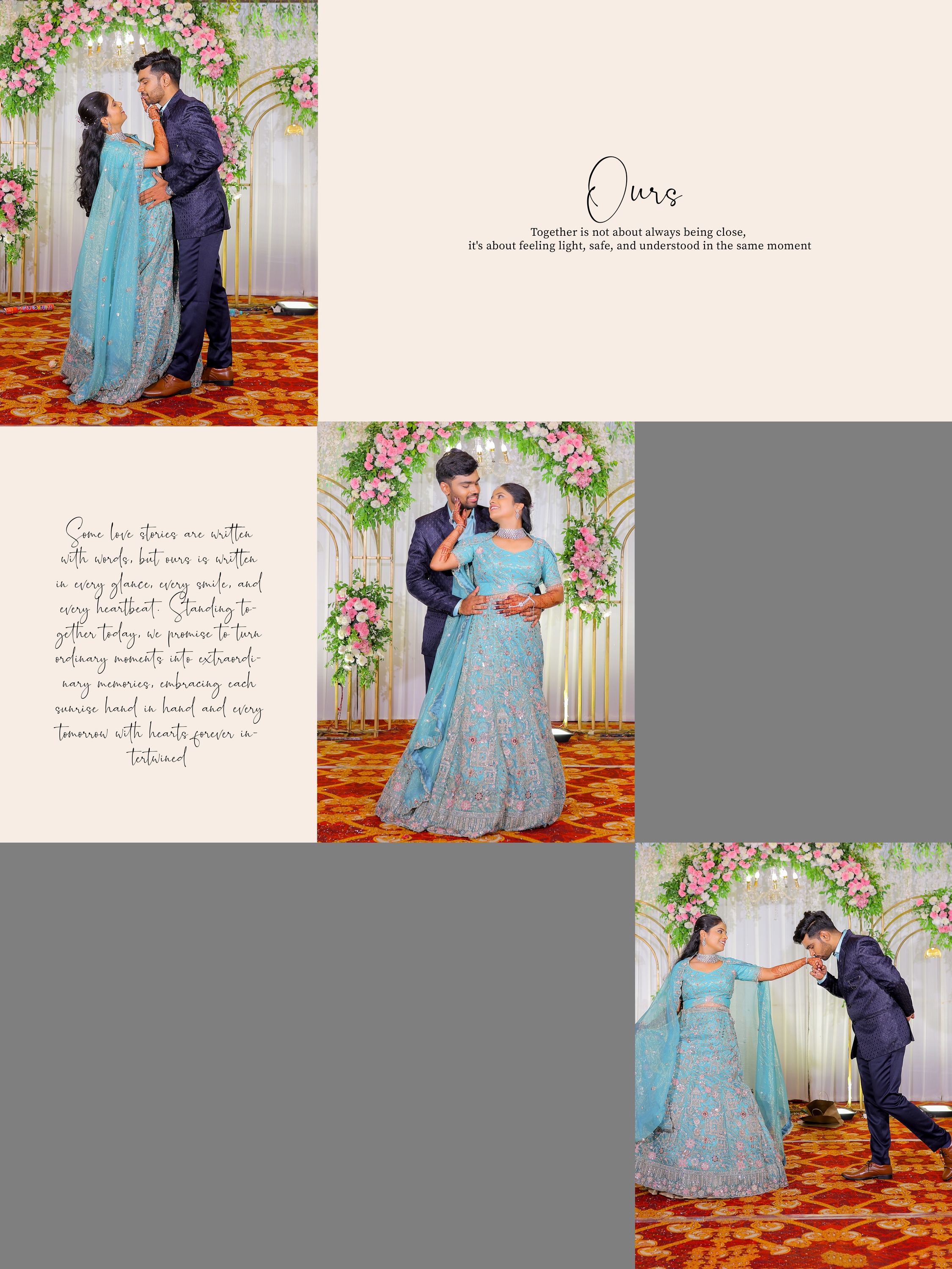 Candid couple chemistry and joyous smiles of Bharanidharan and Leghashree during reception photoshoot