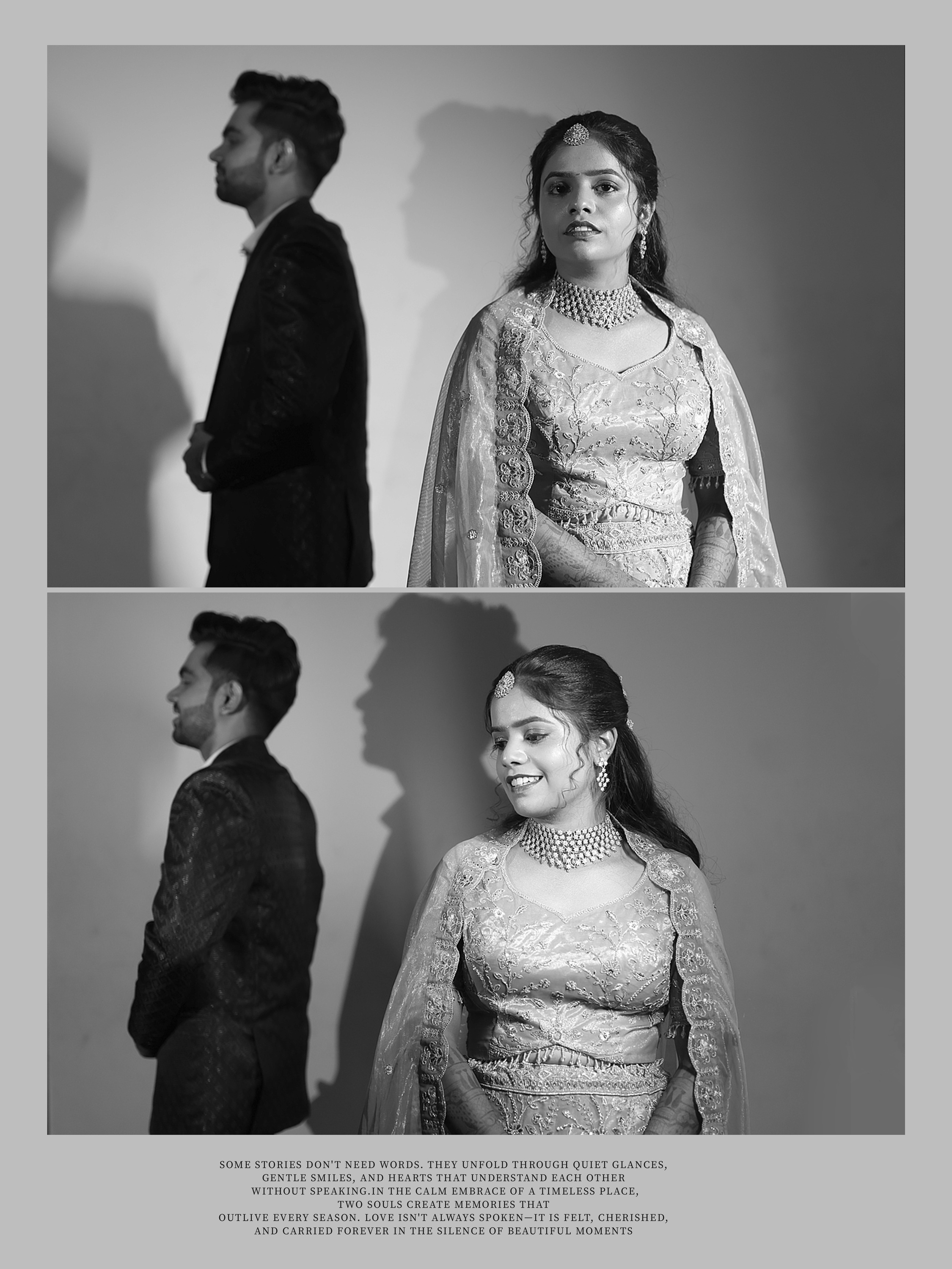 Romantic candid reception photoshoot moment between Bharanidharan and Leghashree in Coimbatore