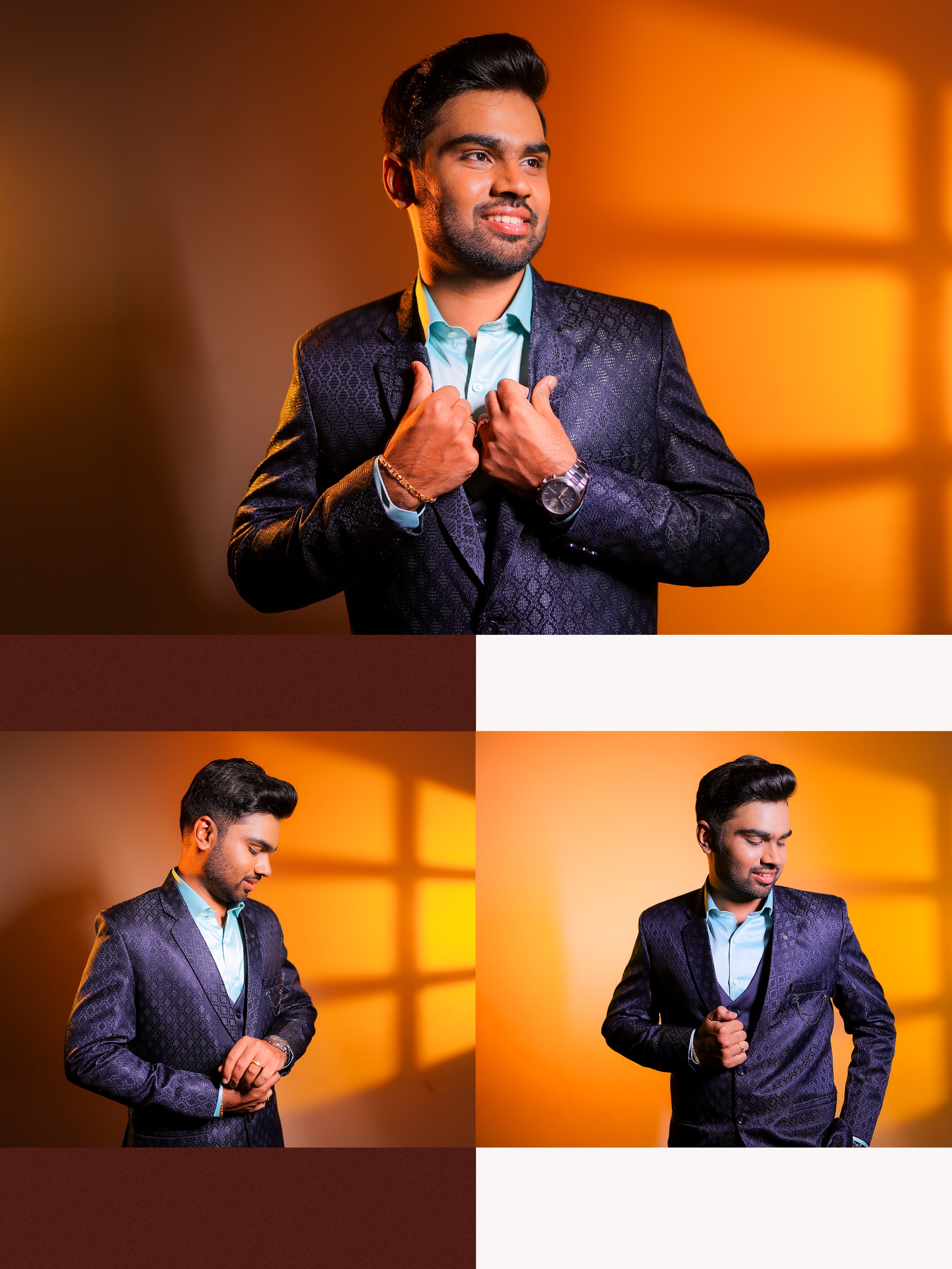 Fine-art bridal reception solo portrait of Leghashree with soft ambient lighting by AK Photography