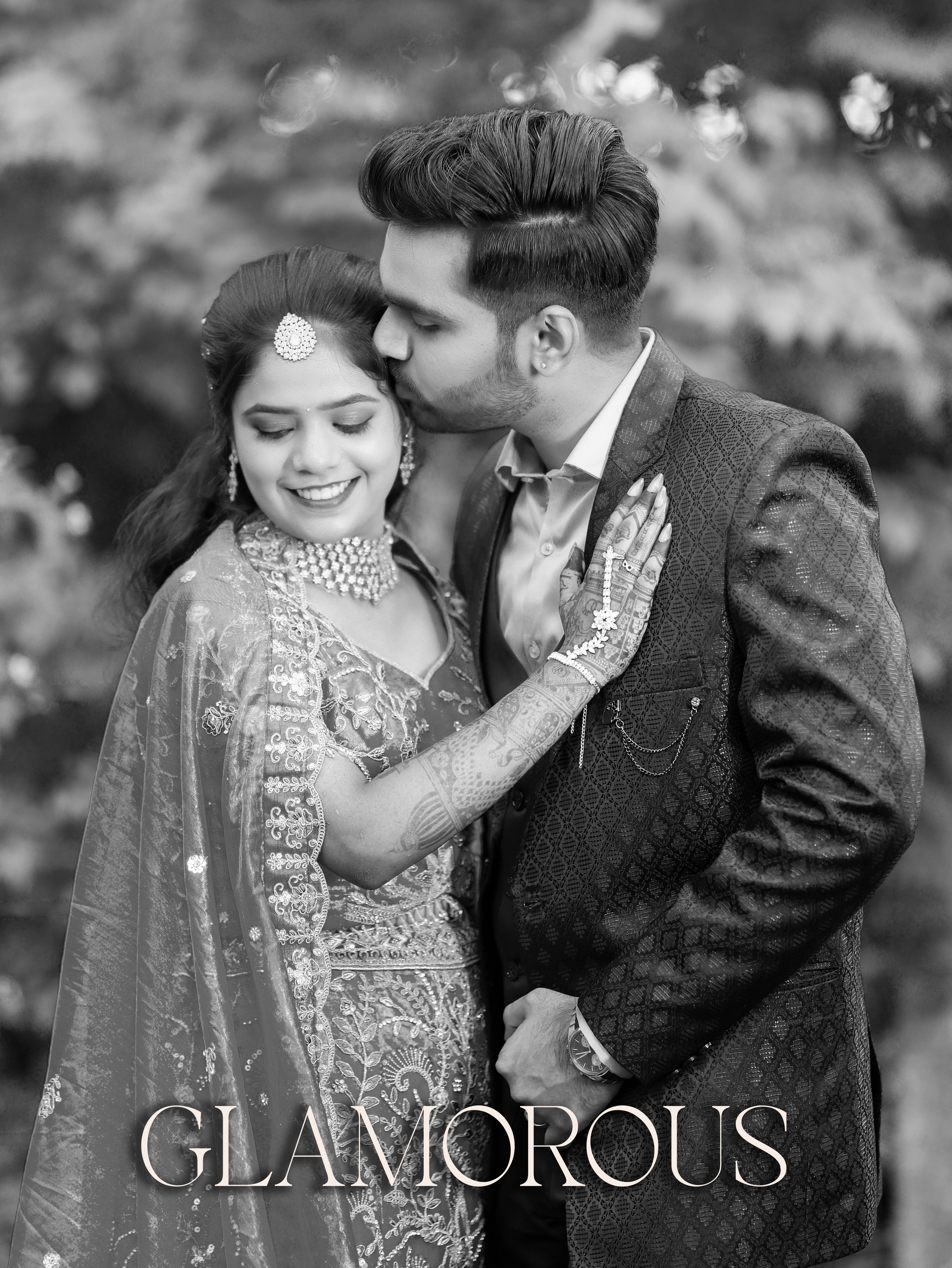 Groom Bharanidharan glamorous black tuxedo reception styling and solo portrait by AK Photography Coimbatore