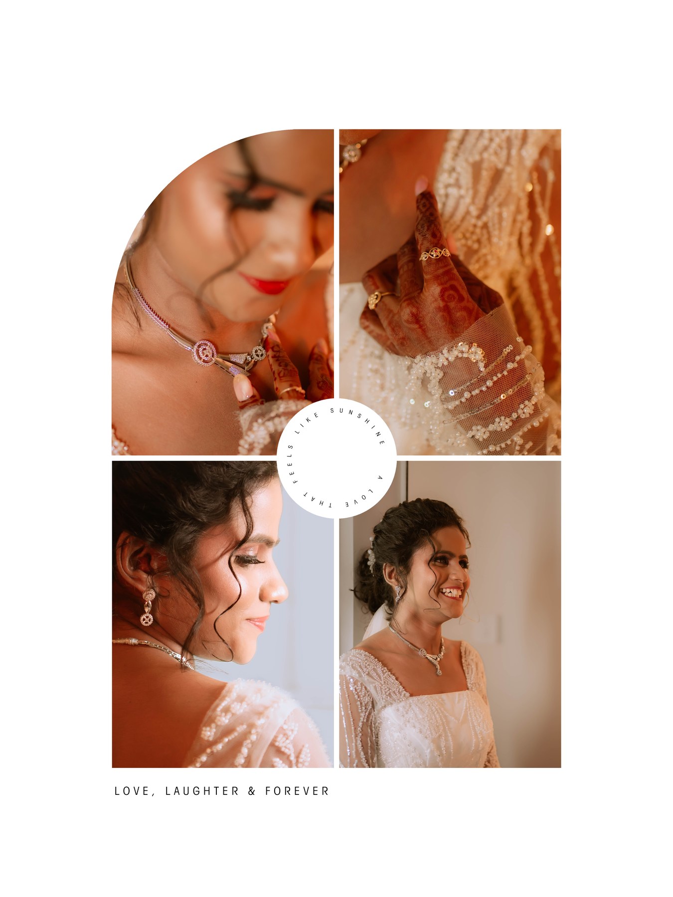 Candid Christian bride moments collage showing laughter and joy of Darthy Mony by AK Photography
