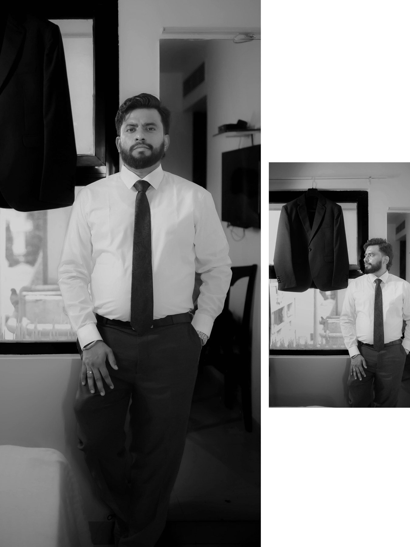 Groom getting ready suit aesthetic and styling details for Christian wedding in Coimbatore