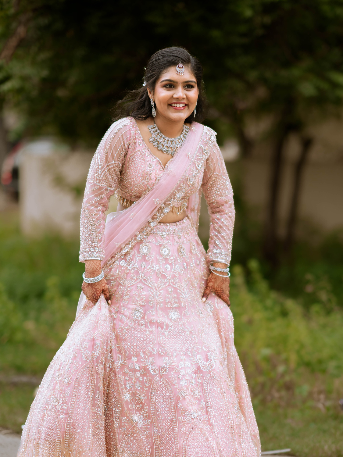 Graceful Tamil bride Narmadha royal evening reception portrait by AK Photography