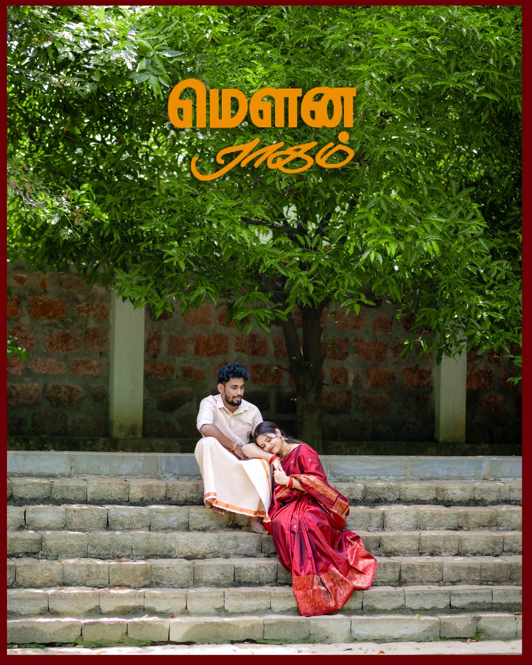 Sneha and Deepak pre-wedding photoshoot at Kurumboor Mana Palace temple steps by AK Photography